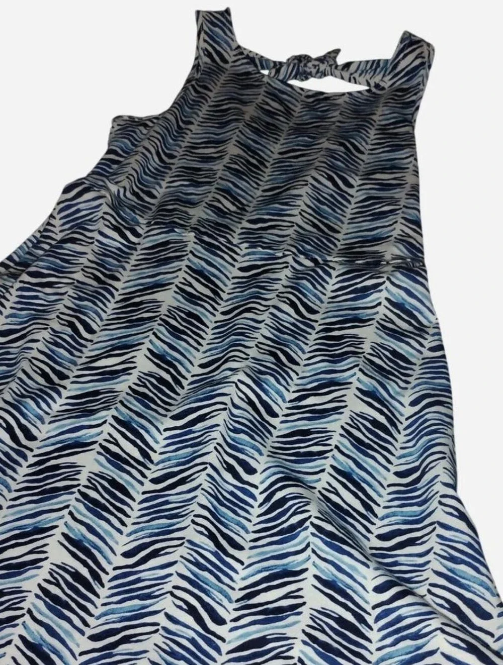Old Navy Girls M (8) Blue Zebra / Chevron Print Dress w/ Back Cutout